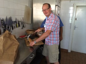 Sampling the fresh/warm French baguette(s) as I sliced was a side benefit!  :-) 