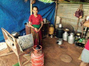 Mom, who prepared our lunch in her temporary "home"!