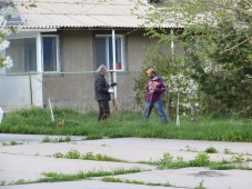 Abraham & Haig working on HoE landscape/garden prep - Spitak, Armenia